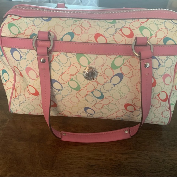 Leather Coach Monogram Handbag - Picture 2 of 9